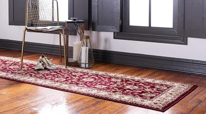 Rugs.com Aditi Collection Rug – 2' 2 x 6' Runner Red Low Rug Perfect for Living Rooms, Large Dining Rooms, Open Floorplans