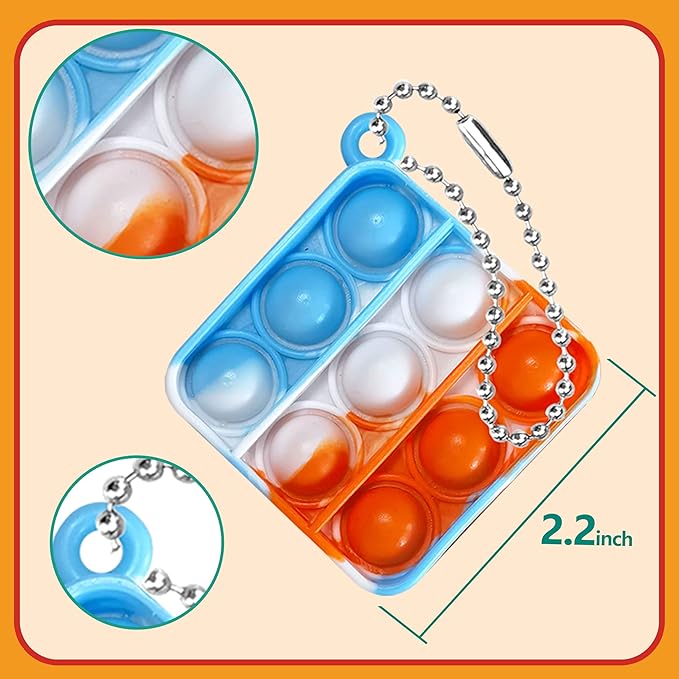 100 Pcs Mini Pop Bubble Fidget Toys for Party Favors, Pop Toy Bulk for Party Favor, Classroom Student Prizes Christmas Easter Basket Goodie Bag Stuffers Valentine for Kids