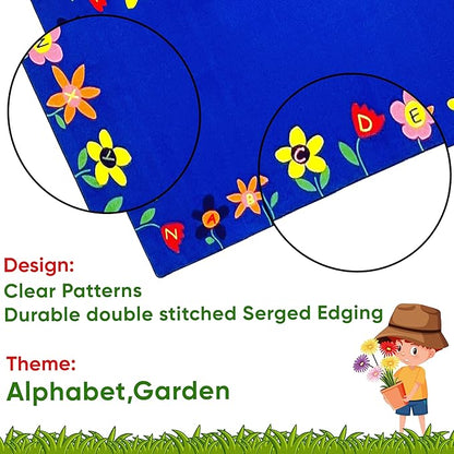 Alphabet Garden School Rug, 4' x 6' Rectangle, Multicolored, Educational Classroom Rug, Kids Learning Play Mat | Area Rug for Bedroom or Playroom