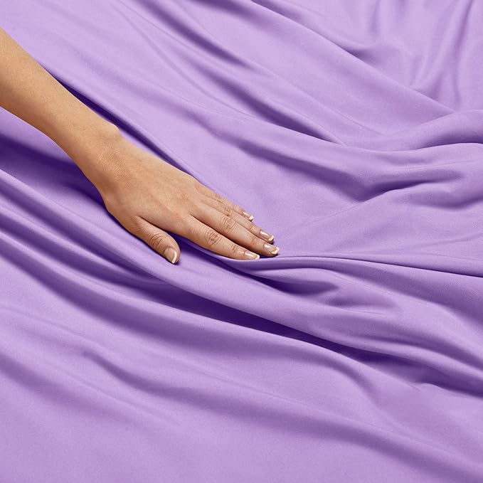 Nestl Full Sheet Set - Luxury 1800 Ultra-Soft Microfiber Full Bed Sheets - Double Brushed - Deep Pockets - Easy Fit - 4 Piece Set - Bedding Sheets & Pillowcases (Full, Lavender)