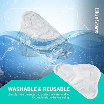 BlueStars 8-Pack Microfiber Steam Mop Pads – Compatible Replacement Pads for Popular 5-in-1 Steam Mop Models – Washable & Reusable