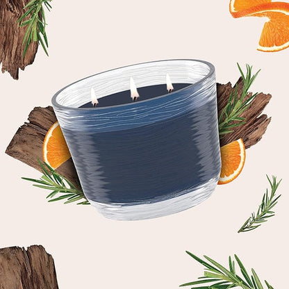Glade 3-Wick Scented Candle Jar, Smooth Bourbon & Oak, Air Freshener Infused with Essential Oils, 6.8 Oz, 3 Count