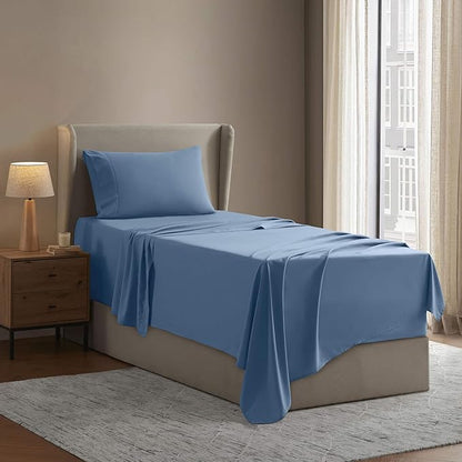 Nestl Twin XL Sheet Set - College Dorm Size - Luxury 1800 Ultra-Soft Microfiber Twin Extra Long Bed Sheets - Deep Pockets - Easy Fit - Extra Soft - 3 Piece Set (Twin XL, Blue Heaven)