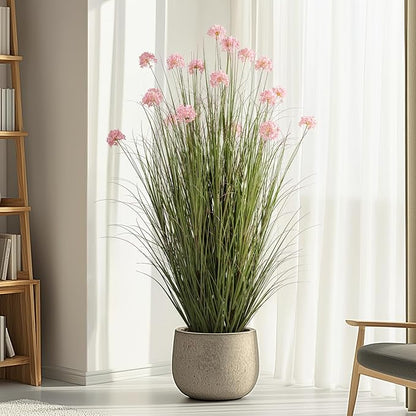 57in Lifelike Artificial Tall Grass Plant with 19 Lifelike Dandelion Flower and Non-Toxic,odorless Fake Tall Frass Plant Fake Plants for Indoor Decoration,Home Decor