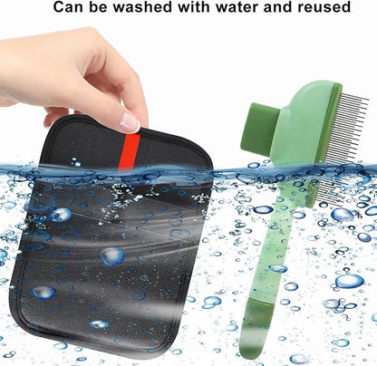 Pet Hair Removal Glove, Magic Brush Pet Hair, Cat Comb, Washable Reusable Dogs Cats Hair Gloves for Furniture, Bed, Sheets, Couch, Clothes, Carpet, Car Seat, Pet Grooming, Curtain (2PCS)
