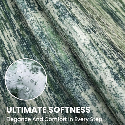 2x7 Modern Abstract Runner Rug for Hallways, Dark Green Super Soft Hallway Decor Kitchen Rugs with Non-Slip, Non-Shedding Washable Rug for Hallways Entryway Bedroom Indoor