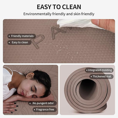 Large Yoga Mat-72’x36’x0.4’ Extra Width ＆ Thick,Comfortable,Non-Slip Exercise Mat-Works Great on All Floor for Stretching,Yoga Studio,Gym or Home Workouts