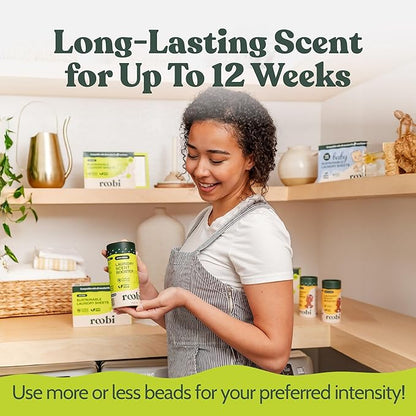 Roobi Sustainable Laundry Scent Booster Beads. Linen Breeze Fragrance Laundry Beads. Up to 20 Washing Cycles. Carbon Neutral, 100% Vegan.