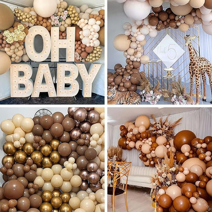 PartyWoo Light Brown Balloons 50 pcs 12 Inch Caramel Brown Tan Boho Neutral Balloons for Graduation Birthday Wedding Baby Shower Gender Reveal Forest Jungle Safari Party Decorations Brown-F10