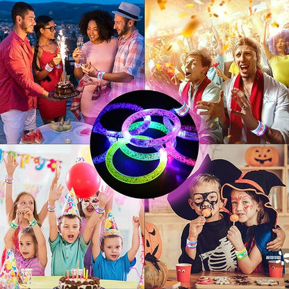 90 PCS Led Glow Sticks Bracelets Glow In the Dark Party Supplies, Light Up Bracelets for Kids Adults, Party Favors for Christmas, Halloween, New Year Party Light Up Toys Gifts (90)