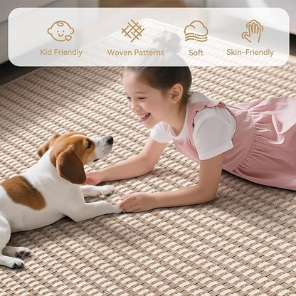 YDKGL 2x4 ft Entryway Rug Indoor Door Mat Non Slip Boho Woven Washable Area Rugs Kitchen Runner Rug Mat, Front Entry Rugs Entrance Doormat for Hallway Porch Bathroom Laundry Room, Brown 24"x48"