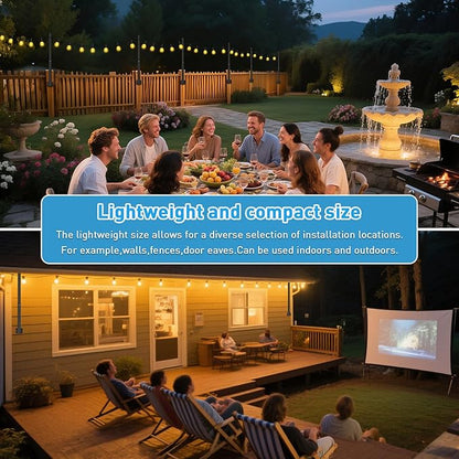 4 Pack 2.8Ft String Light Poles 4 Pack,Light Poles for Outside Lights,Outdoor with Fence Brackets Hanging Lights,Metal Stand Deck Patio Backyard