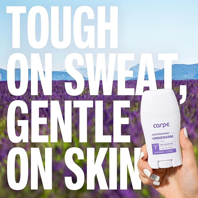 Carpe Underarm Antiperspirant and Deodorant, Clinical strength with Lavender Citrus scent, Combat excessive sweating Stay fresh and dry, Great for hyperhidrosis (Pack of 3)