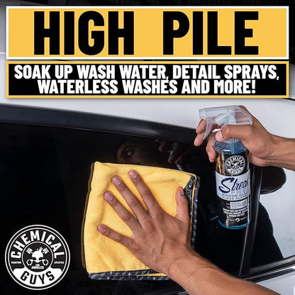 Chemical Guys Professional Grade Premium Microfiber Towels for Cars, Gold, 16" x 16", Ultra-Soft and Scratch-Free Car Detailing Cloths for Trucks, Motorcycles, and More - 24 Pack