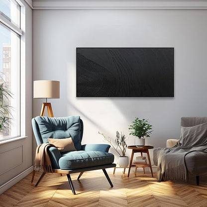 Black Wall Art Framed Abstract Canvas Pictures For Hand Painted Line Texture Wall Decor Modern Abstract Canvas Painting Artwork For Living Room Bedroom Home Office Wall Decorations Ready To Hang 20" X 40"