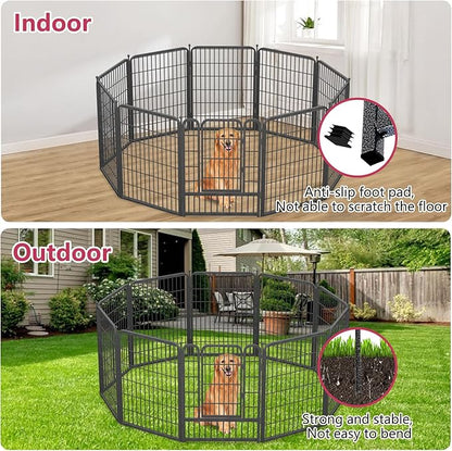 Dog Playpen 40" Height 32 Panels Portable Pet Fence Outdoor for Yard Indoor Dog Pen Outdoor for Medium/Small Animals, Large Pet Puppy Playpen Heavy Duty Pet Fence for RV Camping, Yard