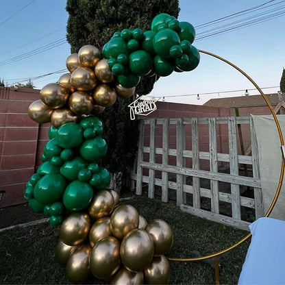Green and Gold Balloons, 60Pcs Dark Green Gold Balloons, 12 Inch Metallic Gold Latex Balloons Green Gold Confetti Balloons Helium for Birthday Safari Jungle Baby Shower Anniversary Party Decoration