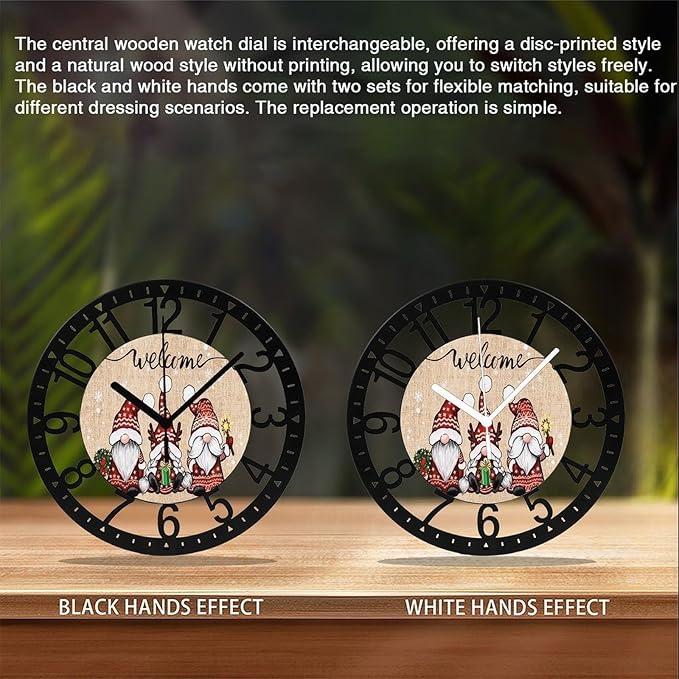 Wall Clock 10 Inch Silent Non-Ticking Modern Clocks Battery Operated - Analog Small Classic for Office, Home, Living Room,Bathroom, Kitchen, Bedroom, School,Snowman Clock