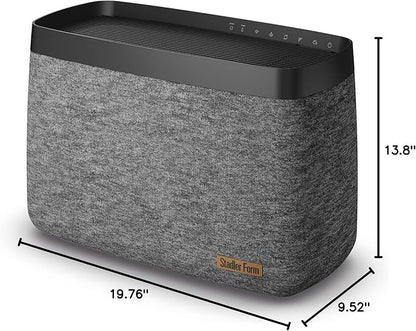 Stadler Form humidifier Karl big, powerful evaporator for humidifying rooms of up 1614 square feet, 2,64 gal water tank, 4 humidification levels, controllable via an app, black