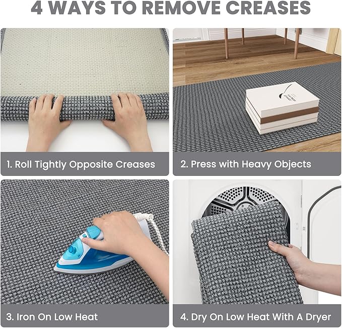 Braided Runner Rug 2x5 Ft Washable Runners for Hallways Non Slip Rubber Backed Kitchen Runners Cotton Entryway Runner Indoor, Woven Floor Carpet for Hall Kitchen Bedroom, Dark Grey/Grey