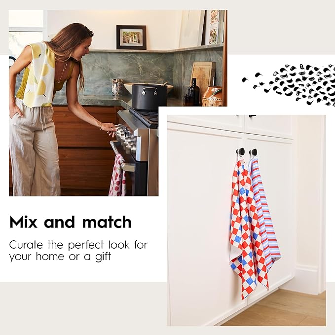 GEOMETRY Kitchen Towels - Quick Dry, Absorbent Microfiber Dish Towels for 4th of July, Memorial Day, Veterans Day, and Holiday Decor - Red, White, and Blue- Star Spangled