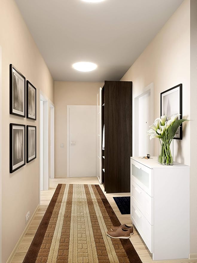 Custom Size Path Hallway Runner Rug Slip Resistant, 26 Inch Wide x Your Choice of Length Size, Brown, 26 Inch X 21 Feet, Sold and Priced Per Foot