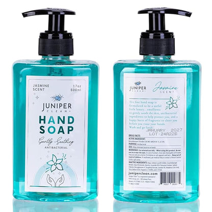Antibacterial Hand Soap with Pump, Jasmine Scent, Liquid Hand Soap 17 Fl Oz (Pack of 6)