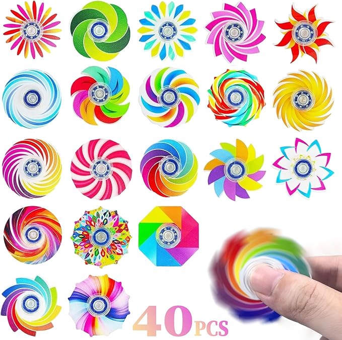40 Pack Fidget Spinners Bulk Fidget Toys,Anxiety ADHD Stress Relief Sensory Toys Party Favors Supplies Birthday Gifts Goodie Bags Stuffers for Kids Adults Boys Girls, Classroom Prizes (Colorful)