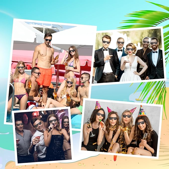 ASTARON 12 Pack Party Sunglasses Bulk Neon Party Favors for Beach Wedding Party Pool Party Supplies