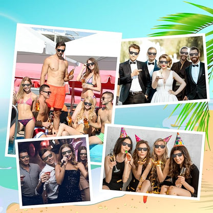 ASTARON 12 Pack Party Sunglasses Bulk Neon Party Favors for Beach Wedding Party Pool Party Supplies