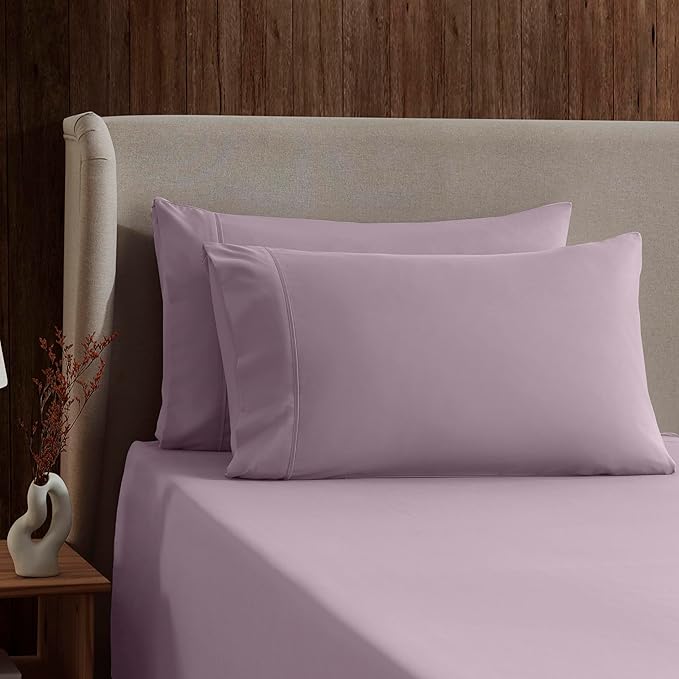 Nestl Twin XL Sheet Set - College Dorm Size - Luxury 1800 Ultra-Soft Microfiber Twin Extra Long Bed Sheets - Deep Pockets - Easy Fit - Extra Soft - 3 Piece Set (Twin XL, Dusty Purple)