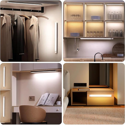 Under Cabinet Lighting,74 LED 2200mAh Rechargeable,Motion Sensor Light,3 Colors Dimmable,Magnetic Closet Lights,Indoor Night Lights for Kitchen Bedroom Stairs 5 Pack