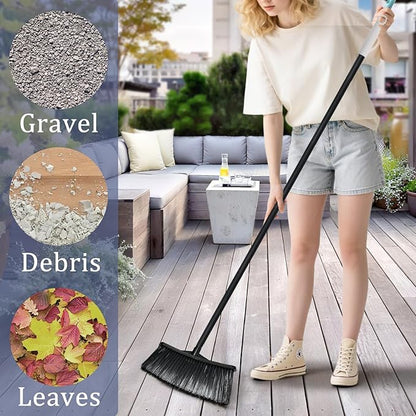 Outdoor Broom for Cleaning Floor - Outside Brooms, Heavy Duty Outdoor Broom for Cleaning Garages, Terraces, and Porches, etc.