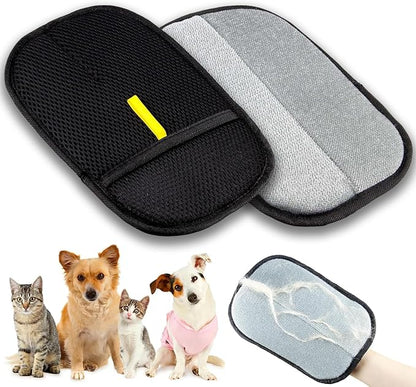 2 Pack Pet Hair Removal Glove, Electrostatic Pet Hair Remover, Washable Reusable Electrostatic Gloves Pet Hair for Sofa, Bed, Carpet, Clothing