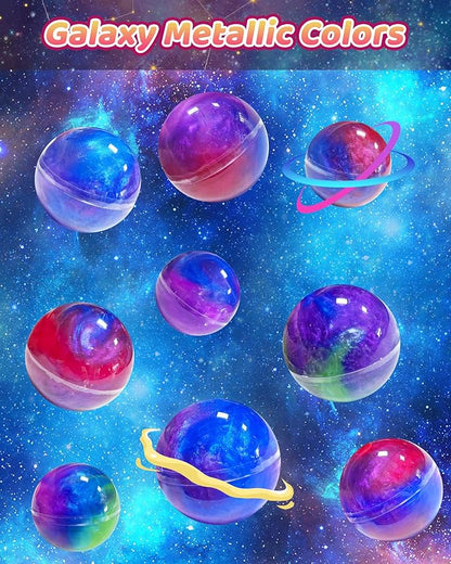24 Pack Galaxy Slime Party Favors, Non-Sticky, Stress Relief Treasure Box Toys for Classroom Prizes Party Supplies, Student Gifts Goodie Bags Stocking Stuffers for Kids Boys Girls