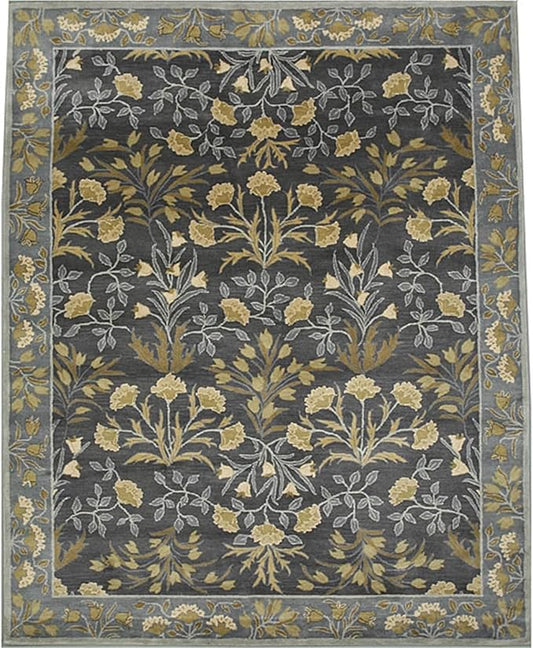 PB Adeline Blue Color Traditional Oriental Style Handmade Tufted 100% Woolen Area Rugs & Carpet Living Room Bedroom (2'6"x9' feet Runner)