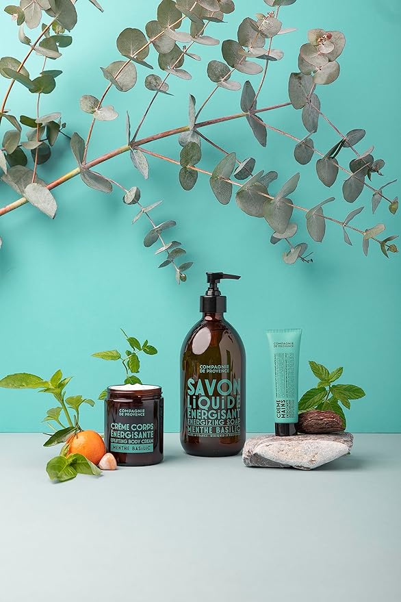 Compagnie de Provence Savon de Marseille Apothicare Liquid Soap, Mint Basil, 16.7 Fl Oz Glass Pump Bottle