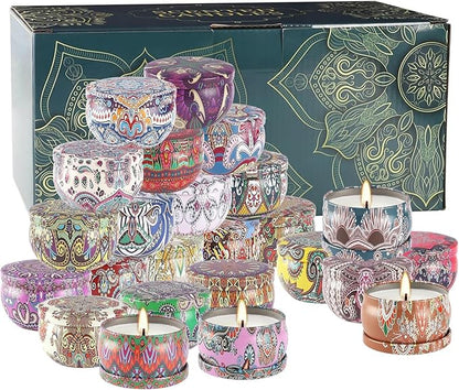 Scented Candles Gift Set, 2.5 oz Soy Wax Aromatherapy Candle for Home, Romantic Candles Gift for Mother Day Christmas Valentines Birthday (24 Pack)