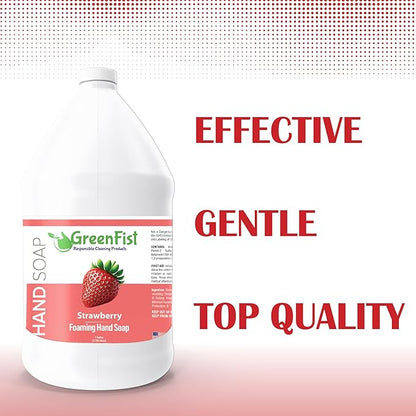 GreenFist Foaming Hand Soap Refills Strawberry Scent Jug Foam Refill Made in USA, 128 ounce (1 Gallon)