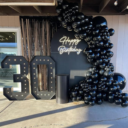 Black Balloons 12 Inch, 50Pcs Black Balloon Matte Black Latex Balloons for Arch Black Party Helium Balloons for Birthday Wedding Baby Shower Halloween New Year Graduation Party Decorations