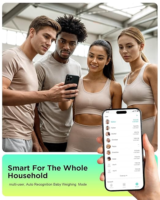 RunStar Scale for Body Weight and Fat, Full-Body Bathroom Scale with 8 Electrodes for BMI, Muscle Mass, High-Accuracy Body Composition Monitor with 28 Metrics & App Connectivity, 3-Metric Display