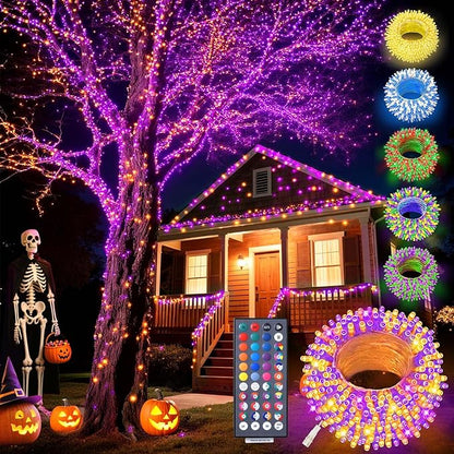LitHome Color Changing Christmas Lights, 34 Colors 66Ft 200 LED Christmas String Lights with Remote Timer, Connectable Plug in Halloween String Light Outdoor for Xmas Tree Indoor Party Fall Decoration