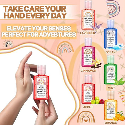 Frienda 24 Set Rainbow Christian Hand Sanitizer Bible Verse Church Mini Travel Size Hand Sanitizer Bulk Inspirational Scripture Religious Christmas Stocking Stuffer Gift Women Teacher Nursing Coworker