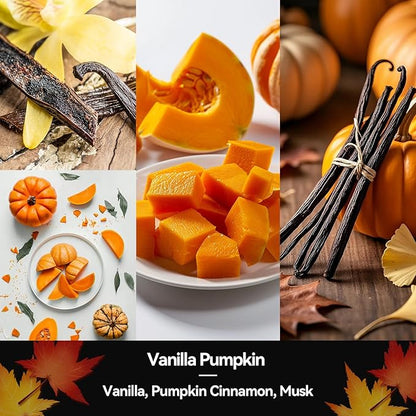 Vanilla Pumpkin Candle – Warm Holiday Pumpkin Scent, Christmas Winter Seasonal Candles for Home, Hand-Poured Soy Candle for Christmas Décor & Cozy Gifting