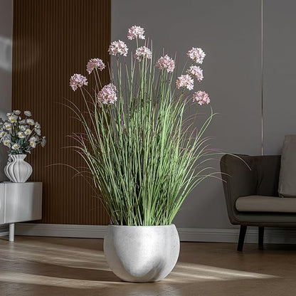 48in Lifelike Artificial Tall Grass Plant with 12 Lifelike Dandelion Flower and Non-Toxic,odorless Fake Tall Frass Plant Fake Plants for Indoor Decoration,Home Decor