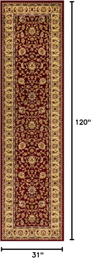 Rugs.com Aditi Collection Rug – 2' 7 x 10' Runner Red Low Rug Perfect for Living Rooms, Large Dining Rooms, Open Floorplans