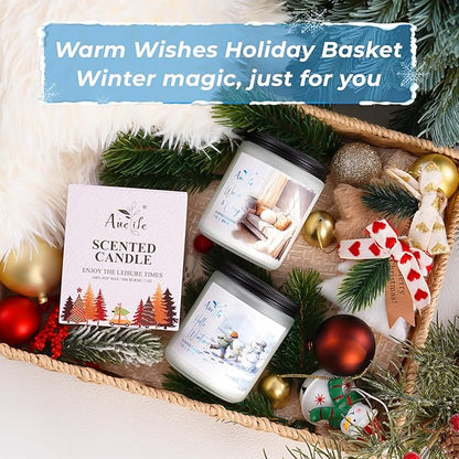Winter Candles | Eucalyptus & Cedar Scented Soy Candle - Winter Aromatherapy Candles for Relaxing Home Décor, Cozy Holiday Gift for Women & Men, Long Lasting Clean Burn Candle