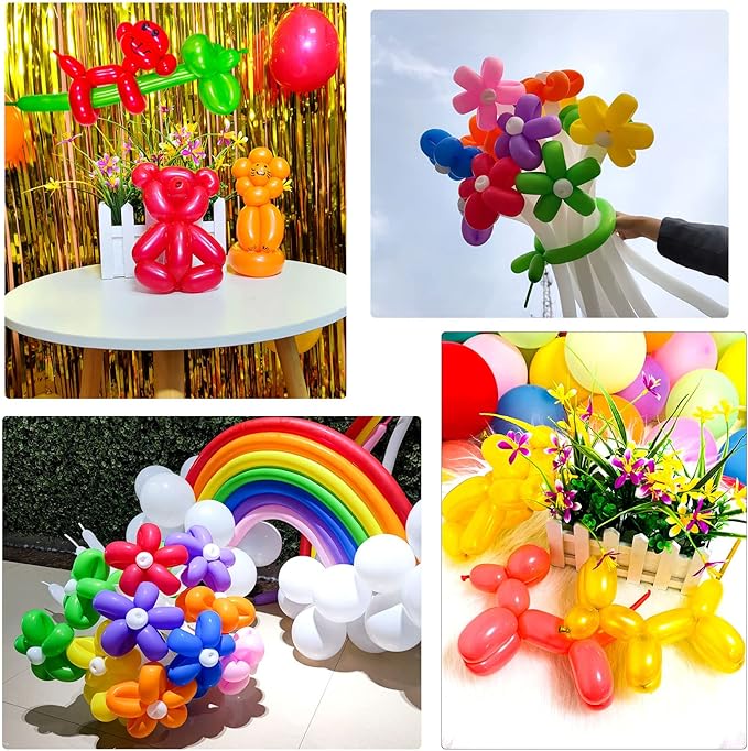 260 Balloons, Thickening Long Balloons for Tying Balloon Arch, Twisting Latex Animals Magic Modeling Skinny Birthday Balloons for Kid‘s Party Wedding Decoartion 100pcs （White）