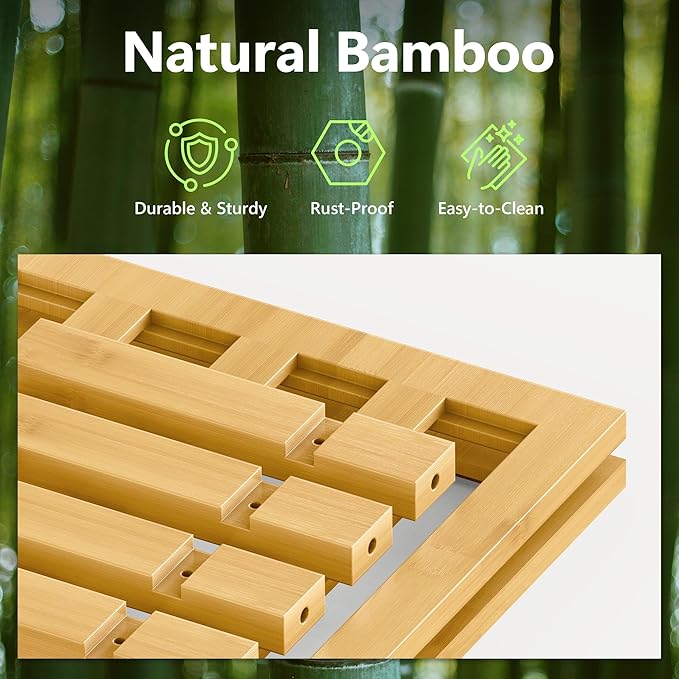 Bamboo Shoe Rack for Closet 2 Tier, Space-Saving Stackable Shoe Organizer for Entryway, Dorm, Garage, Natural