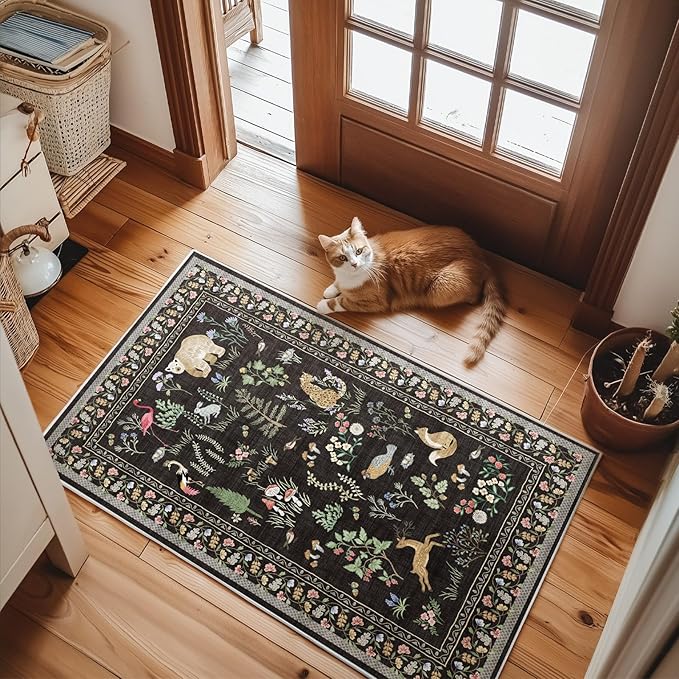 2x3 Washable Area Rugs for Entryway: Door Mat Indoor Entrance Small Throw Rug Non-Slip Low Pile Soft Kitchen Rug for Front Door Indoor Entrance Entry Bedside Kids Room